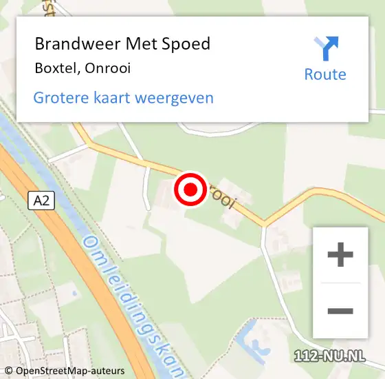 Locatie op kaart van de 112 melding: Brandweer Met Spoed Naar Boxtel, Onrooi op 18 februari 2022 22:27