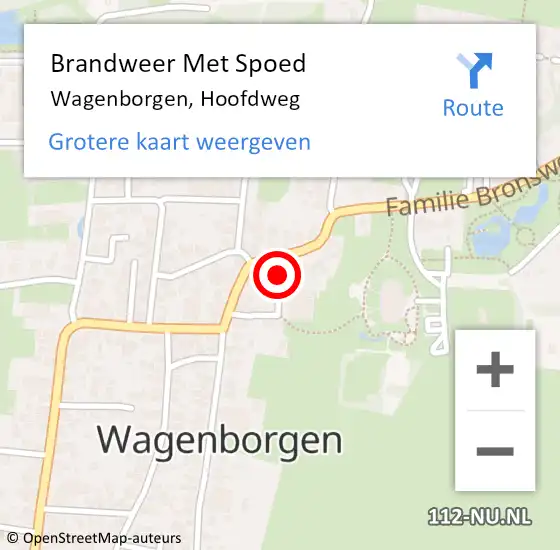 Locatie op kaart van de 112 melding: Brandweer Met Spoed Naar Wagenborgen, Hoofdweg op 18 februari 2022 22:28