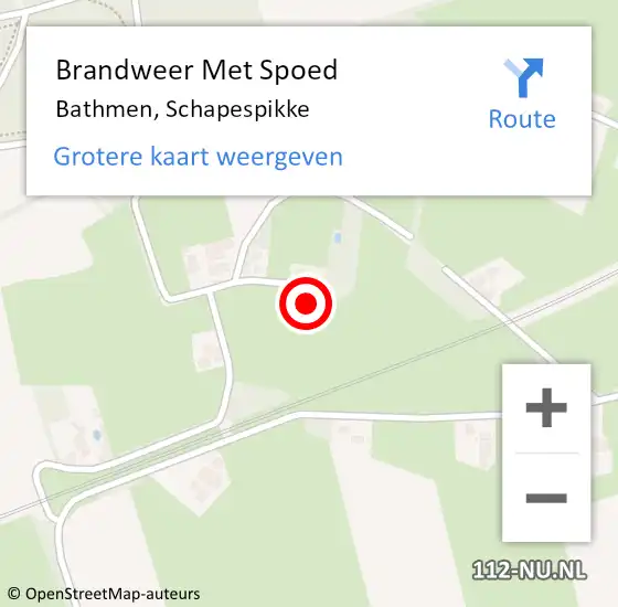 Locatie op kaart van de 112 melding: Brandweer Met Spoed Naar Bathmen, Schapespikke op 18 februari 2022 22:30