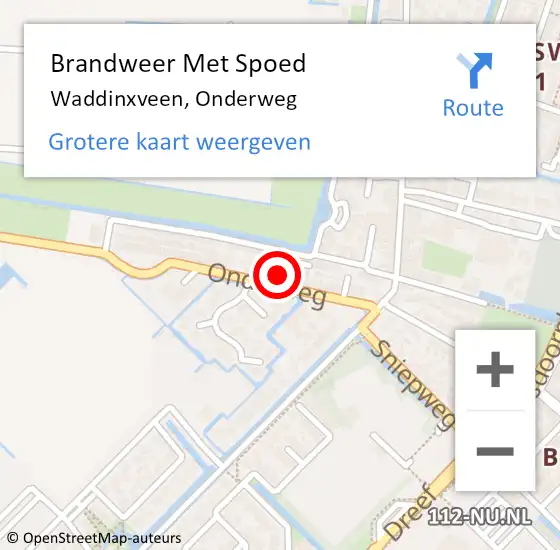 Locatie op kaart van de 112 melding: Brandweer Met Spoed Naar Waddinxveen, Onderweg op 18 februari 2022 22:41