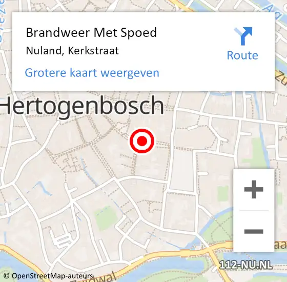 Locatie op kaart van de 112 melding: Brandweer Met Spoed Naar Nuland, Kerkstraat op 18 februari 2022 22:43