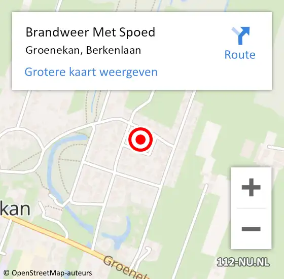 Locatie op kaart van de 112 melding: Brandweer Met Spoed Naar Groenekan, Berkenlaan op 18 februari 2022 22:46