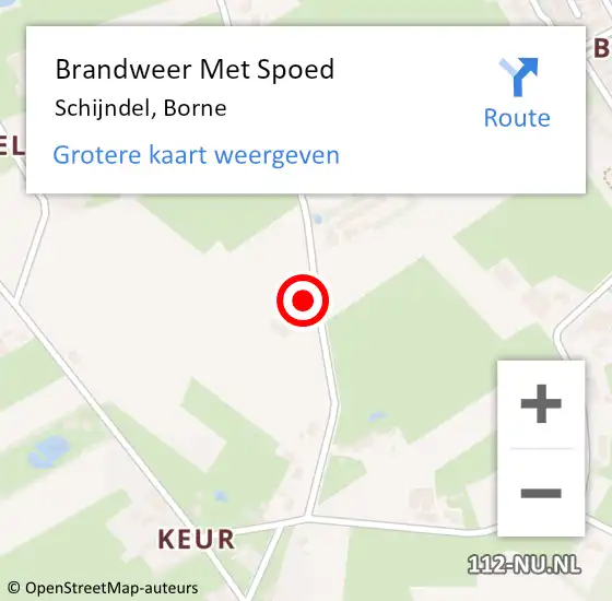 Locatie op kaart van de 112 melding: Brandweer Met Spoed Naar Schijndel, Borne op 18 februari 2022 22:51