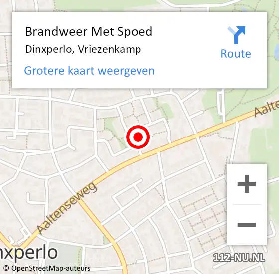 Locatie op kaart van de 112 melding: Brandweer Met Spoed Naar Dinxperlo, Vriezenkamp op 18 februari 2022 22:54