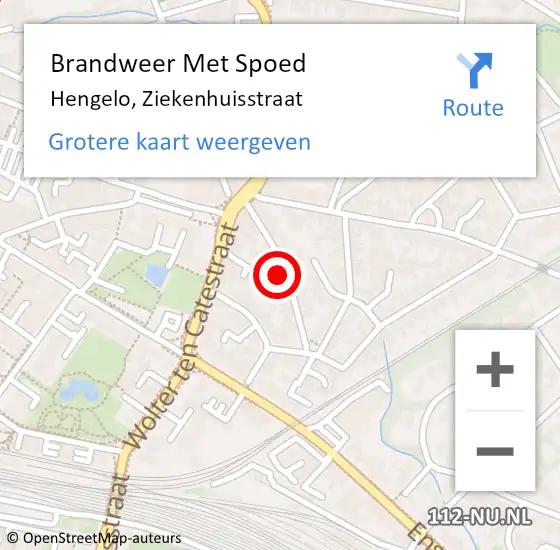 Locatie op kaart van de 112 melding: Brandweer Met Spoed Naar Hengelo, Ziekenhuisstraat op 18 februari 2022 22:56