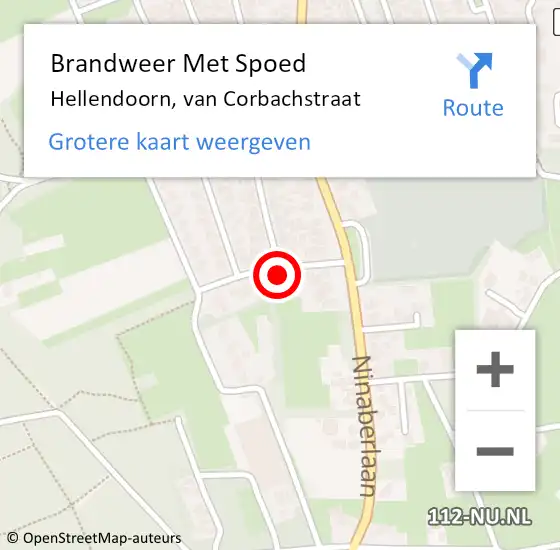 Locatie op kaart van de 112 melding: Brandweer Met Spoed Naar Hellendoorn, van Corbachstraat op 18 februari 2022 22:56