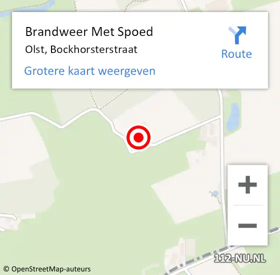 Locatie op kaart van de 112 melding: Brandweer Met Spoed Naar Olst, Bockhorsterstraat op 18 februari 2022 22:58