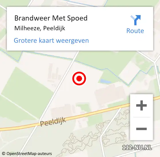 Locatie op kaart van de 112 melding: Brandweer Met Spoed Naar Milheeze, Peeldijk op 18 februari 2022 23:03