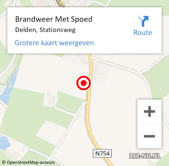 Locatie op kaart van de 112 melding: Brandweer Met Spoed Naar Delden, Stationsweg op 18 februari 2022 23:14