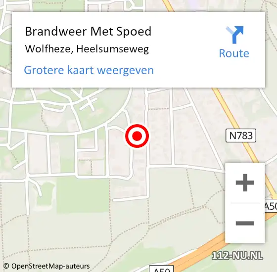 Locatie op kaart van de 112 melding: Brandweer Met Spoed Naar Wolfheze, Heelsumseweg op 18 februari 2022 23:15