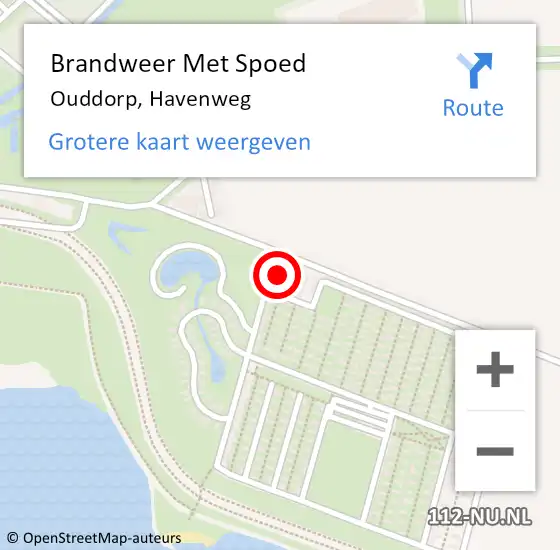 Locatie op kaart van de 112 melding: Brandweer Met Spoed Naar Ouddorp, Havenweg op 18 februari 2022 23:22