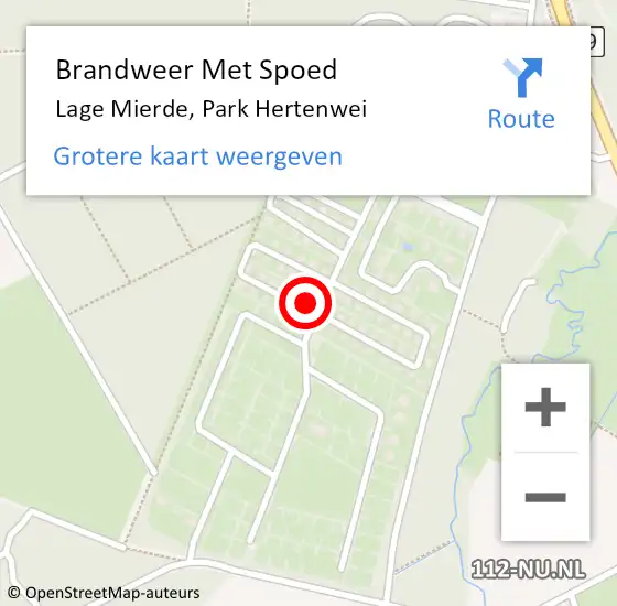 Locatie op kaart van de 112 melding: Brandweer Met Spoed Naar Lage Mierde, Park Hertenwei op 18 februari 2022 23:28