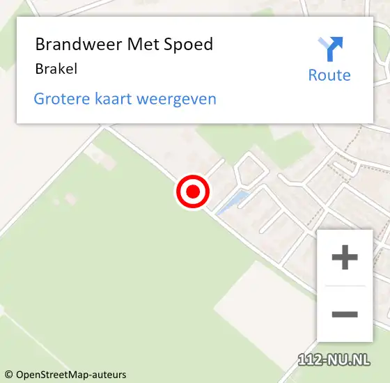 Locatie op kaart van de 112 melding: Brandweer Met Spoed Naar Brakel op 18 februari 2022 23:28