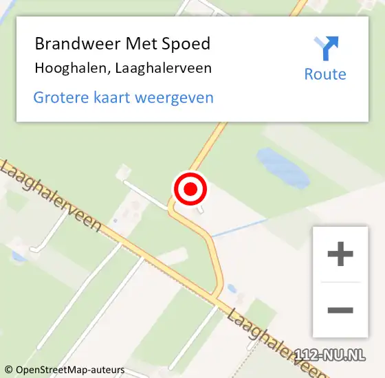 Locatie op kaart van de 112 melding: Brandweer Met Spoed Naar Hooghalen, Laaghalerveen op 18 februari 2022 23:29