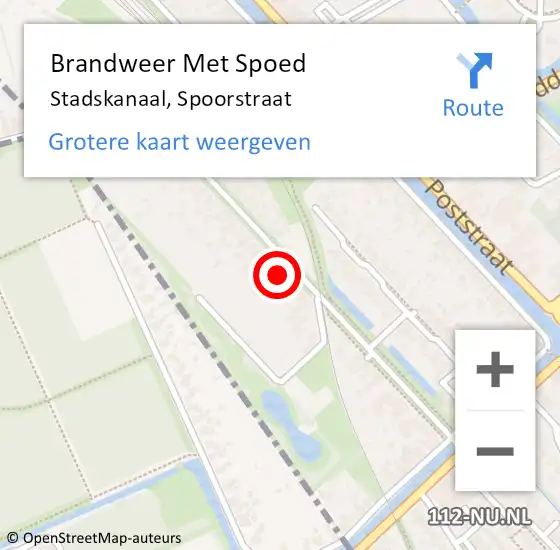 Locatie op kaart van de 112 melding: Brandweer Met Spoed Naar Stadskanaal, Spoorstraat op 18 februari 2022 23:29