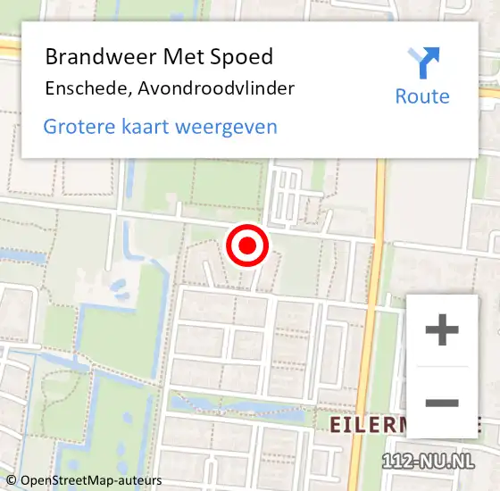 Locatie op kaart van de 112 melding: Brandweer Met Spoed Naar Enschede, Avondroodvlinder op 18 februari 2022 23:36