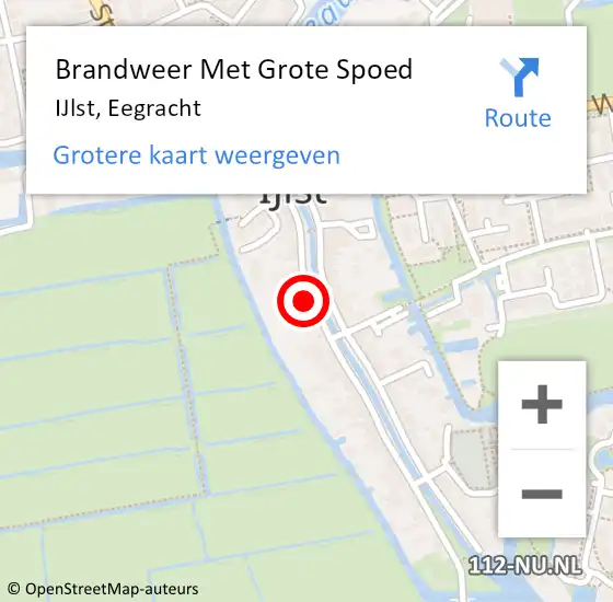 Locatie op kaart van de 112 melding: Brandweer Met Grote Spoed Naar IJlst, Eegracht op 18 februari 2022 23:38