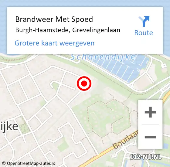 Locatie op kaart van de 112 melding: Brandweer Met Spoed Naar Burgh-Haamstede, Grevelingenlaan op 18 februari 2022 23:44