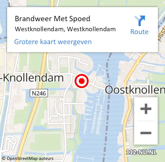 Locatie op kaart van de 112 melding: Brandweer Met Spoed Naar Westknollendam, Westknollendam op 18 februari 2022 23:46