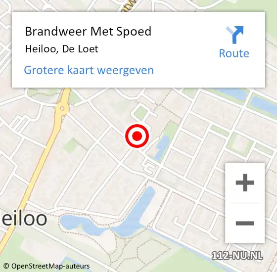 Locatie op kaart van de 112 melding: Brandweer Met Spoed Naar Heiloo, De Loet op 18 februari 2022 23:49