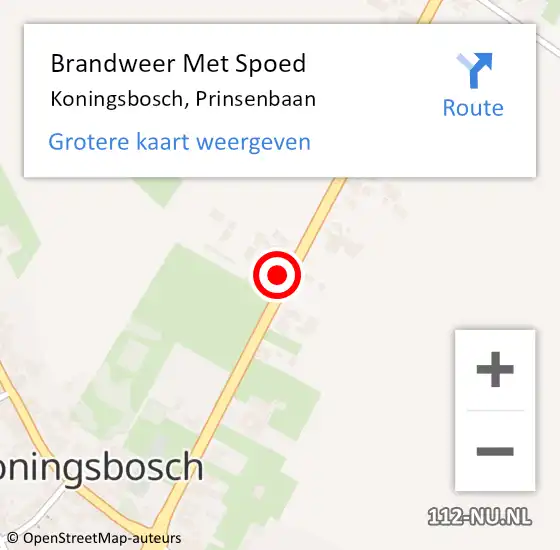 Locatie op kaart van de 112 melding: Brandweer Met Spoed Naar Koningsbosch, Prinsenbaan op 18 februari 2022 23:58