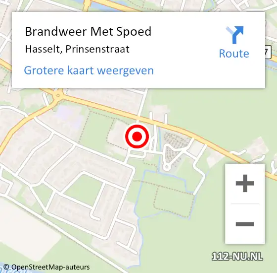 Locatie op kaart van de 112 melding: Brandweer Met Spoed Naar Hasselt, Prinsenstraat op 19 februari 2022 00:08