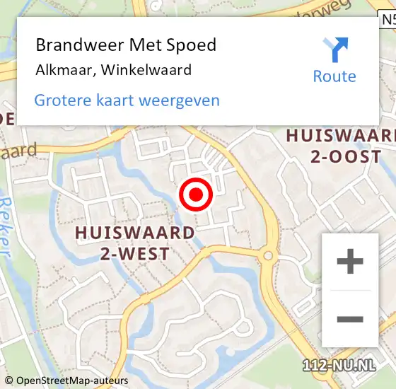 Locatie op kaart van de 112 melding: Brandweer Met Spoed Naar Alkmaar, Winkelwaard op 19 februari 2022 00:12