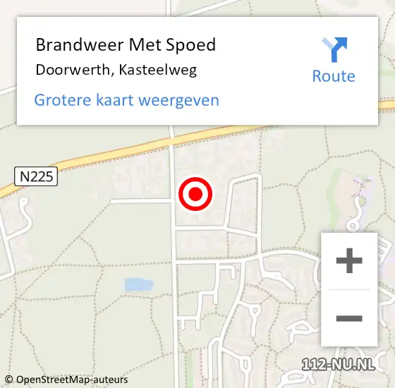 Locatie op kaart van de 112 melding: Brandweer Met Spoed Naar Doorwerth, Kasteelweg op 19 februari 2022 00:20