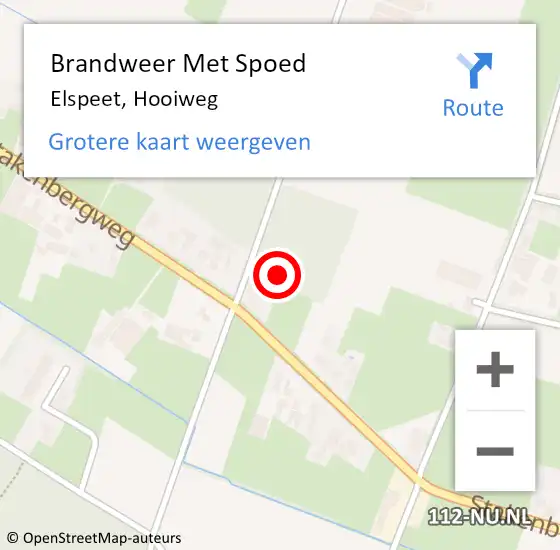 Locatie op kaart van de 112 melding: Brandweer Met Spoed Naar Elspeet, Hooiweg op 19 februari 2022 00:21