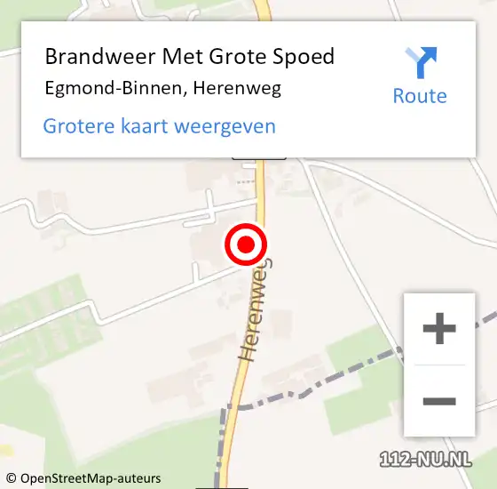 Locatie op kaart van de 112 melding: Brandweer Met Grote Spoed Naar Egmond-Binnen, Herenweg op 19 februari 2022 00:23