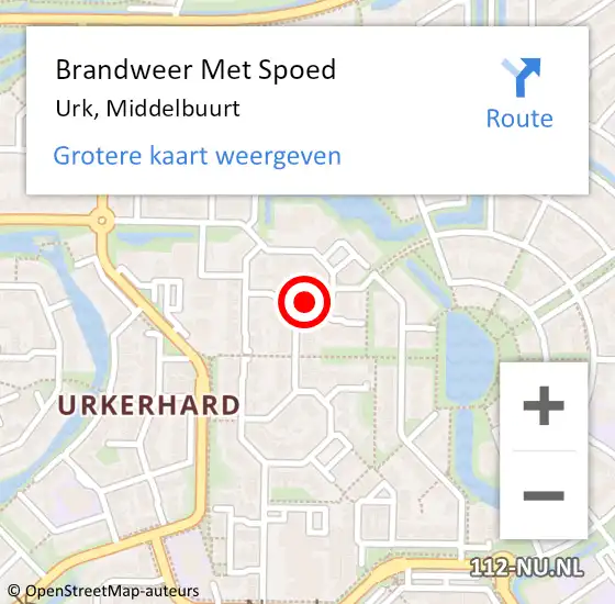 Locatie op kaart van de 112 melding: Brandweer Met Spoed Naar Urk, Middelbuurt op 19 februari 2022 00:25