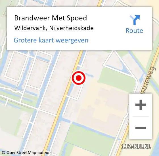 Locatie op kaart van de 112 melding: Brandweer Met Spoed Naar Wildervank, Nijverheidskade op 19 februari 2022 00:31