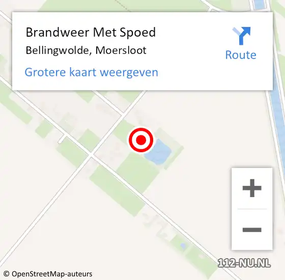 Locatie op kaart van de 112 melding: Brandweer Met Spoed Naar Bellingwolde, Moersloot op 19 februari 2022 01:08