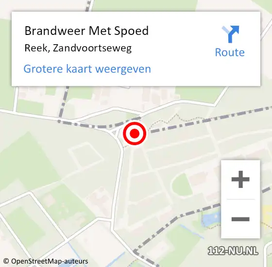 Locatie op kaart van de 112 melding: Brandweer Met Spoed Naar Reek, Zandvoortseweg op 19 februari 2022 01:16