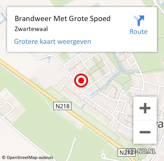 Locatie op kaart van de 112 melding: Brandweer Met Grote Spoed Naar Zwartewaal op 19 februari 2022 01:47