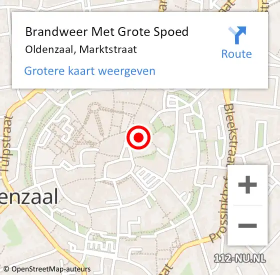 Locatie op kaart van de 112 melding: Brandweer Met Grote Spoed Naar Oldenzaal, Marktstraat op 19 februari 2022 02:05