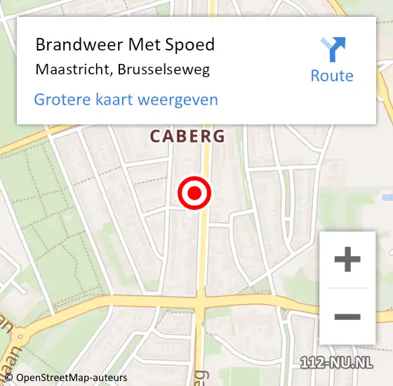 Locatie op kaart van de 112 melding: Brandweer Met Spoed Naar Maastricht, Brusselseweg op 19 februari 2022 03:09