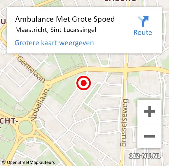 Locatie op kaart van de 112 melding: Ambulance Met Grote Spoed Naar Maastricht, Sint Lucassingel op 8 juli 2014 19:20