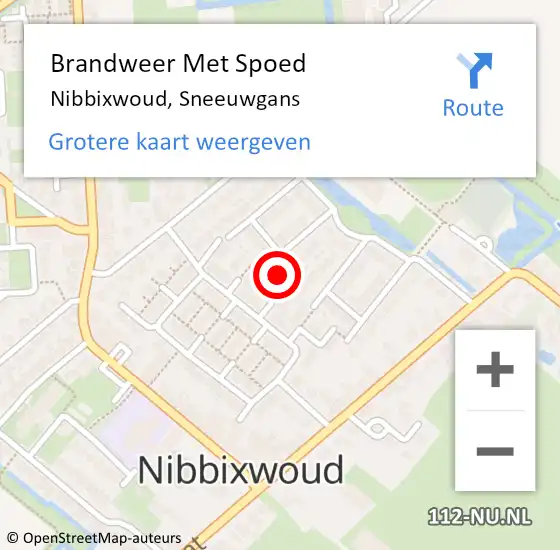 Locatie op kaart van de 112 melding: Brandweer Met Spoed Naar Nibbixwoud, Sneeuwgans op 19 februari 2022 03:27