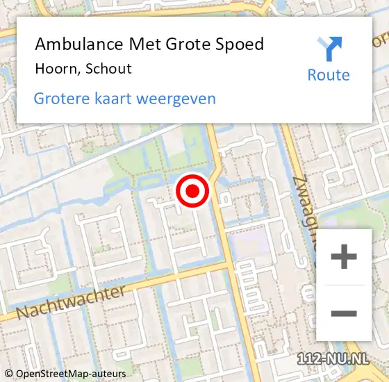 Locatie op kaart van de 112 melding: Ambulance Met Grote Spoed Naar Hoorn, Schout op 19 februari 2022 03:40