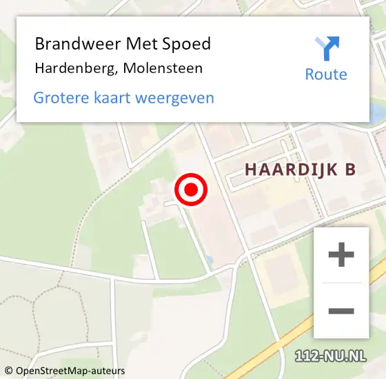 Locatie op kaart van de 112 melding: Brandweer Met Spoed Naar Hardenberg, Molensteen op 19 februari 2022 04:20