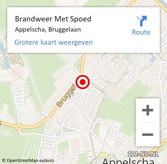 Locatie op kaart van de 112 melding: Brandweer Met Spoed Naar Appelscha, Bruggelaan op 19 februari 2022 04:22