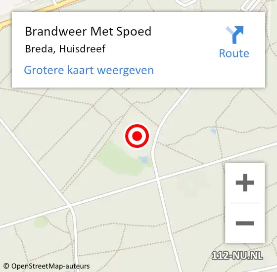 Locatie op kaart van de 112 melding: Brandweer Met Spoed Naar Breda, Huisdreef op 19 februari 2022 04:49