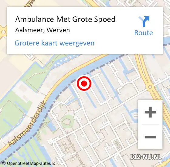 Locatie op kaart van de 112 melding: Ambulance Met Grote Spoed Naar Aalsmeer, Werven op 19 februari 2022 05:02