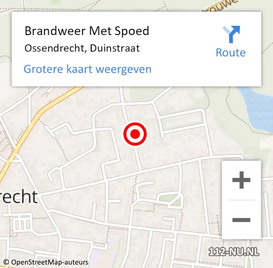 Locatie op kaart van de 112 melding: Brandweer Met Spoed Naar Ossendrecht, Duinstraat op 19 februari 2022 05:43