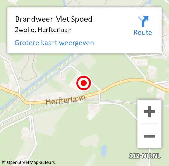 Locatie op kaart van de 112 melding: Brandweer Met Spoed Naar Zwolle, Herfterlaan op 19 februari 2022 05:53