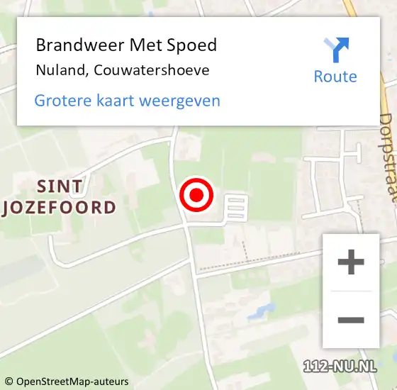 Locatie op kaart van de 112 melding: Brandweer Met Spoed Naar Nuland, Couwatershoeve op 19 februari 2022 06:00