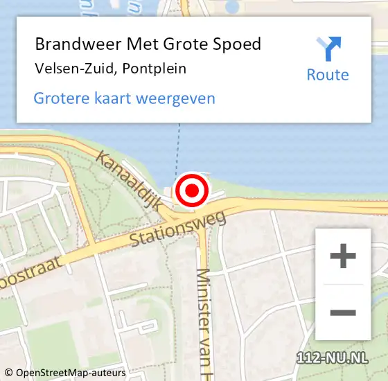 Locatie op kaart van de 112 melding: Brandweer Met Grote Spoed Naar Velsen-Zuid, Pontplein op 19 februari 2022 06:09