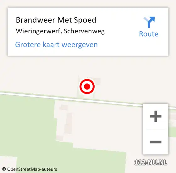 Locatie op kaart van de 112 melding: Brandweer Met Spoed Naar Wieringerwerf, Schervenweg op 19 februari 2022 06:20