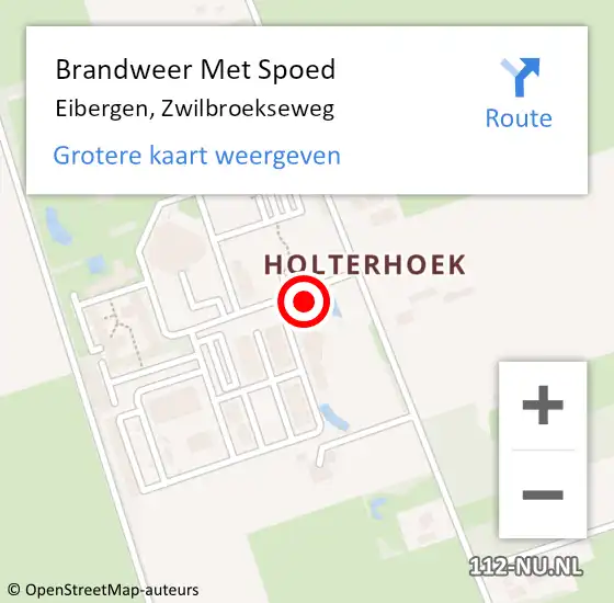 Locatie op kaart van de 112 melding: Brandweer Met Spoed Naar Eibergen, Zwilbroekseweg op 19 februari 2022 06:33